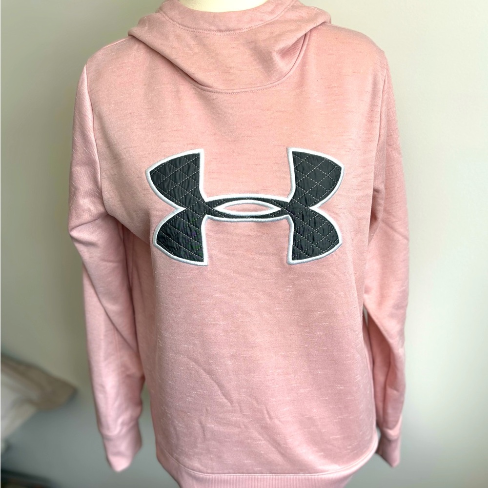 UNDER AMOUR WOMENS PINK LONG SLEEVE PULL ON HOODIE POLYESTER PULL ON. SZ M - Picture 4 of 12